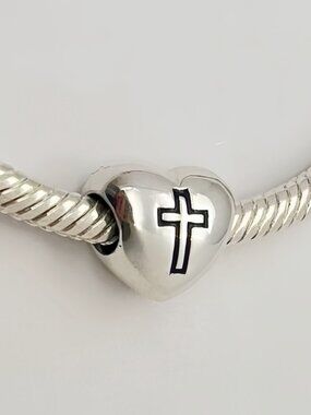 Pandora Faith Cross Heart Shape Charm
